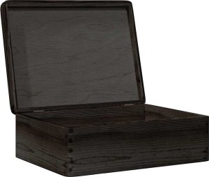 vidaXL vidaXL Skrzynka drewniana z pokrywką, czarna, lite drewno sosnowe 5