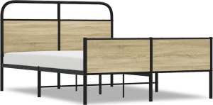 vidaXL vidaXL Łóżko bez materaca, 135x190 cm, dąb sonoma 2
