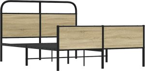 vidaXL vidaXL Łóżko bez materaca, 135x190 cm, dąb sonoma 3