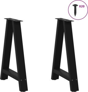 vidaXL vidaXL Nogi do stolika kawowego, 2 szt., czarne, 50x(72-73) cm, stal 3