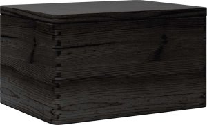 vidaXL Skrzynka drewniana z pokrywką, czarna, lite drewno sosnowe 2