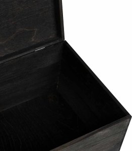 vidaXL Skrzynka drewniana z pokrywką, czarna, lite drewno sosnowe 8