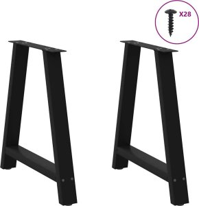 vidaXL vidaXL Nogi do stolika kawowego, 2 szt., czarne, 80x(72-73) cm, stal 3