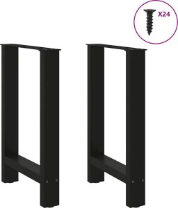 vidaXL vidaXL Nogi do stolika kawowego, czarne, 2 szt., 60x(72-73) cm, stal 3