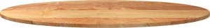 vidaXL Blat do stołu, brązowy, 120x60x2 cm, lite drewno dębowe, owalny 5