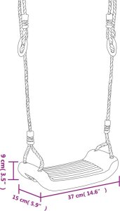 Huśtawka vidaXL vidaXL Siedziska huśtawek z linkami, 2 szt., niebieskie, 37x15 cm, PE 6