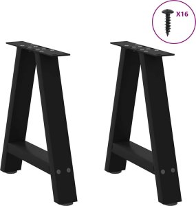 vidaXL vidaXL Nogi do stolika kawowego, 2 szt., czarne, 38x(42-43) cm, stal 3