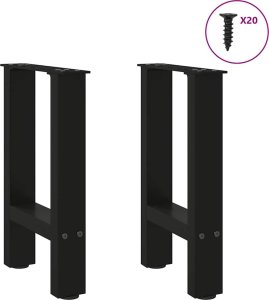 vidaXL vidaXL Nogi do stolika kawowego, czarne, 2 szt., 38x(42-43) cm, stal 3