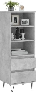 vidaXL Wysoka szafka, szarość betonu,40x36x110cm,drewnopochodny 3