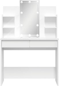 vidaXL vidaXL Toaletka z oświetleniem LED, biała, 96x40x142 cm 5