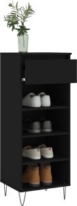vidaXL vidaXL Szafka na buty, czarna, 40x36x105 cm, materiał drewnopochodny 4