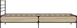 vidaXL vidaXL Rama łóżka, dąb sonoma, 90x200 cm, materiał drewnopochodny 5