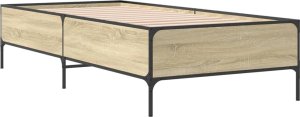 vidaXL vidaXL Rama łóżka, dąb sonoma, 75x190 cm, materiał drewnopochodny 3
