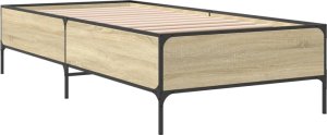 vidaXL vidaXL Rama łóżka, dąb sonoma, 75x190 cm, materiał drewnopochodny 6