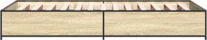 vidaXL vidaXL Rama łóżka, dąb sonoma, 75x190 cm, materiał drewnopochodny 5