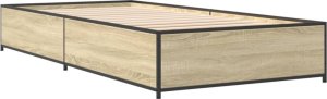 vidaXL vidaXL Rama łóżka, dąb sonoma, 75x190 cm, materiał drewnopochodny 6