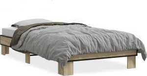 vidaXL vidaXL Rama łóżka, dąb sonoma, 75x190 cm, materiał drewnopochodny 2