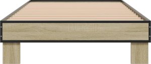 vidaXL vidaXL Rama łóżka, dąb sonoma, 75x190 cm, materiał drewnopochodny 4