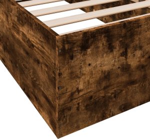 vidaXL vidaXL Łóżko bez materaca, przydymiony dąb, 75x190 cm 8