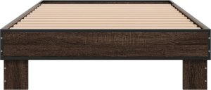 vidaXL vidaXL Rama łóżka, brązowy dąb, 90x190 cm, materiał drewnopochodny 4