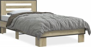 vidaXL vidaXL Rama łóżka, dąb sonoma, 75x190 cm, materiał drewnopochodny 2
