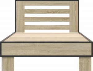 vidaXL vidaXL Rama łóżka, dąb sonoma, 75x190 cm, materiał drewnopochodny 4
