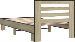 vidaXL vidaXL Rama łóżka, dąb sonoma, 75x190 cm, materiał drewnopochodny 6