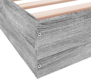 vidaXL vidaXL Rama łóżka, szary dąb sonoma, 100x200cm materiał drewnopochodny 8