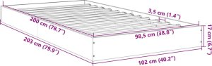 vidaXL vidaXL Rama łóżka, szary dąb sonoma, 100x200cm materiał drewnopochodny 10