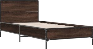 vidaXL vidaXL Rama łóżka, brązowy dąb, 90x190 cm, materiał drewnopochodny 3