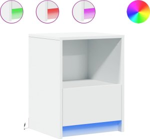 vidaXL Szafka nocna z LED, biała 2