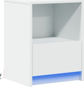 vidaXL Szafka nocna z LED, biała 3