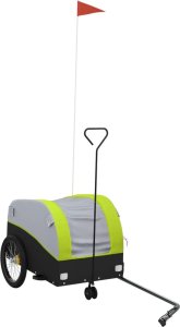 vidaXL vidaXL Przyczepka rowerowa, czarno-zielona, 30 kg, żelazo 2