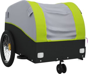 vidaXL vidaXL Przyczepka rowerowa, czarno-zielona, 30 kg, żelazo 4