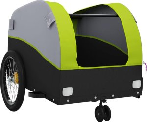 vidaXL vidaXL Przyczepka rowerowa, czarno-zielona, 30 kg, żelazo 5