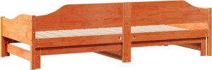 vidaXL vidaXL Łóżko dzienne rozsuwane, woskowy brąz, 80x200 cm drewno sosnowe 9