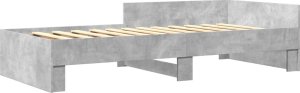 vidaXL vidaXL Rama łóżka, szarość betonu, 90x200 cm, materiał drewnopochodny 3
