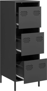 vidaXL vidaXL Szafka, czarna, 39x35x103,5 cm, stal 4