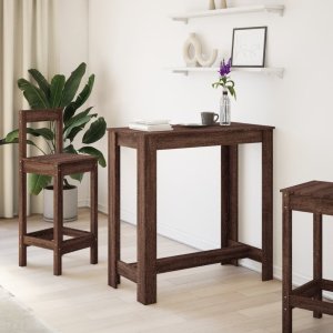 vidaXL Stolik barowy, przydymiony dąb, 102x50x103,5 cm 3