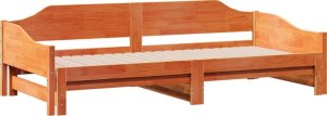vidaXL vidaXL Łóżko dzienne, rozsuwane, z materacem, woskowy brąz, 90x190 cm 5
