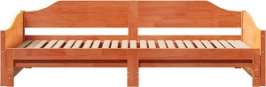 vidaXL vidaXL Łóżko dzienne, rozsuwane, z materacem, woskowy brąz, 90x190 cm 6