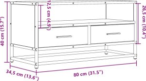 vidaXL Szafka pod telewizor, dąb sonoma, 80x34,5x40 cm 10