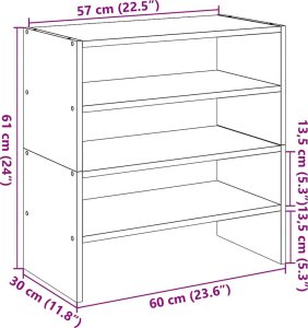 vidaXL vidaXL Stojaki na buty 2 szt., sztaplowany, czarny, 60x30x30,5 cm 9