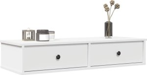 vidaXL vidaXL Półka ścienna z szufladami, biała, 100x37,5x19 cm 1