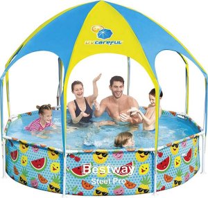 Amazon Bestway Basen Stelażowy dla dzieci z zadaszeniem Steel Pro UV Careful 8' x 20/2.44m x 51cm 56432 2