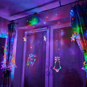 Dekoracja świąteczna KIK Lampki LED kurtyna renifer 2,5m 138LED multikolor 1