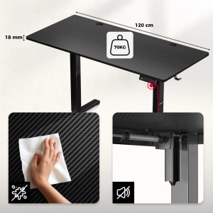 Biurko Huzaro Hero 8.2 Black Czarne 120 cmx60 cm 4