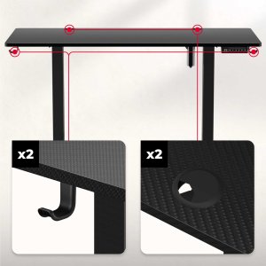 Biurko Huzaro Hero 8.2 Black Czarne 120 cmx60 cm 5
