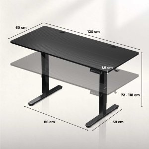 Biurko Huzaro Hero 8.2 Black Czarne 120 cmx60 cm 6