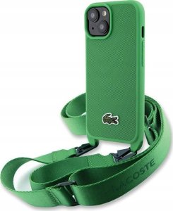 Lacoste "Iconic Petit Pique Crossbody Woven Logo Case iPhone 15" Green 1